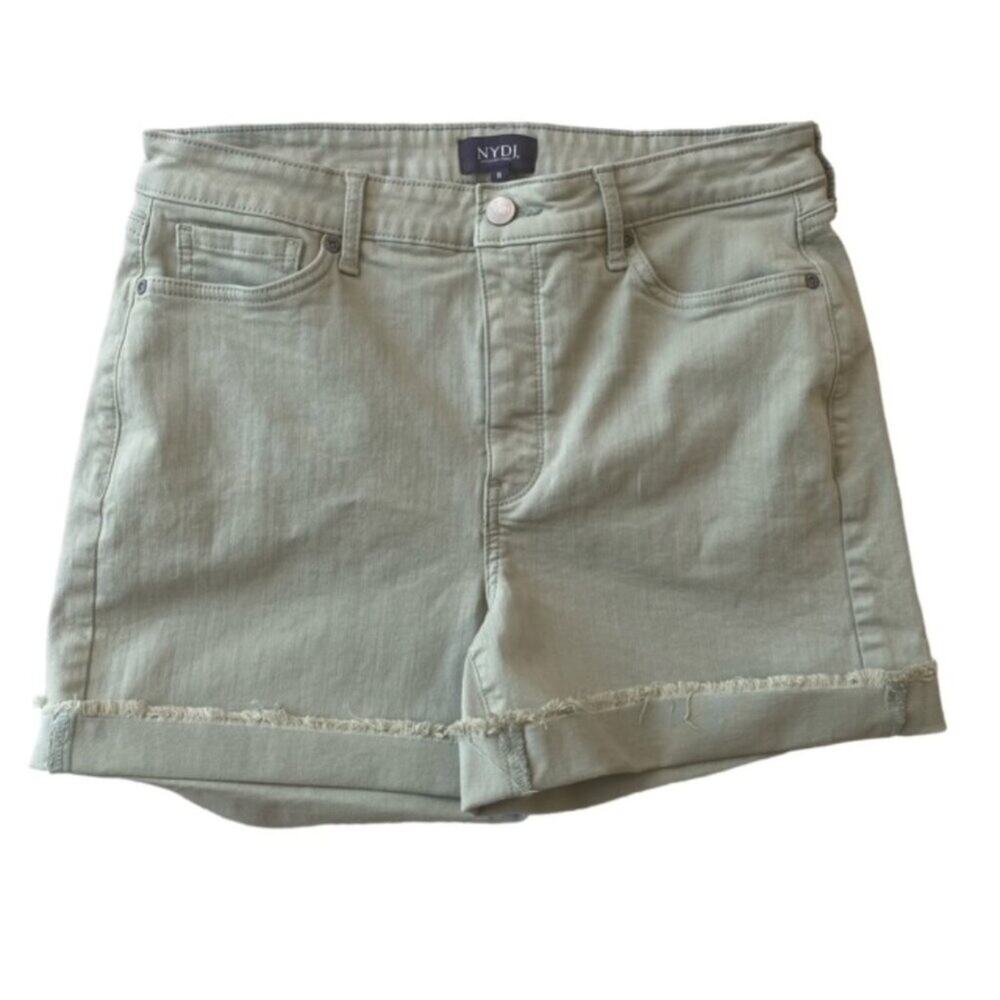 NYDJ Sage Green Denim Cut off Shorts - Size 8